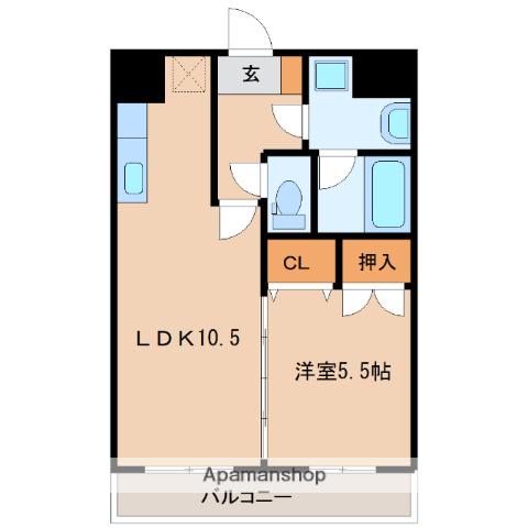 センチュリーコート6番館(1LDK/2階)の間取り写真
