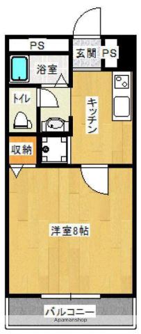 しおんビル(1K/3階)の間取り写真