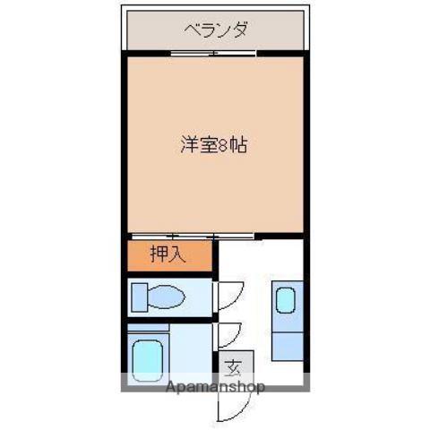 長友マンション(1K/3階)の間取り写真