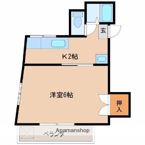 メモリーハウス(1K/2階)の間取り写真