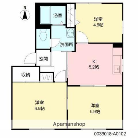 フォーレス花山手(3K/1階)の間取り写真