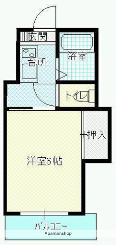 CASAⅡ(1K/2階)の間取り写真