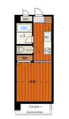 ケントクレール宮崎大工町(1K/1階)の間取り写真