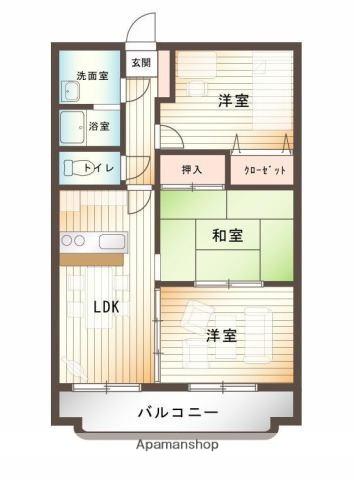 サンコート大島A棟(3LDK/1階)の間取り写真