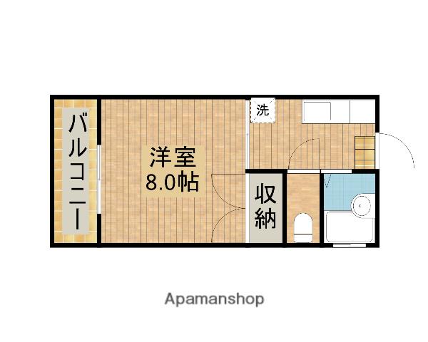 ヴィルセゾンJ3(1K/4階)の間取り写真