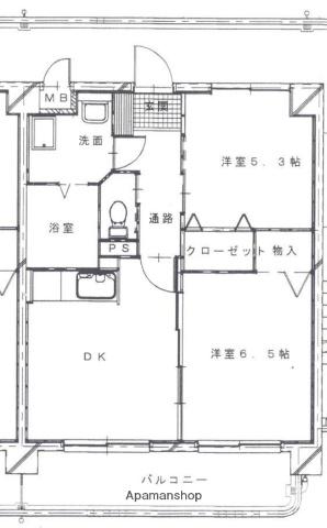 ノベハイツ(2DK/3階)の間取り写真