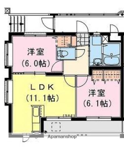 センチュリー中村(2LDK/3階)の間取り写真