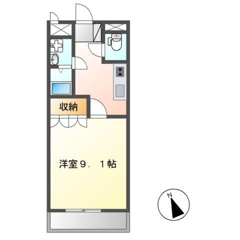 ハート・ピュア宇和田(1K/1階)の間取り写真