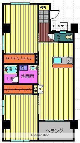 フュージョン大橋(2LDK/3階)の間取り写真
