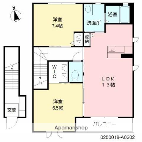 パーク神宮西(2LDK/2階)の間取り写真