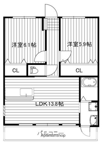 PASSAGE(2LDK/2階)の間取り写真