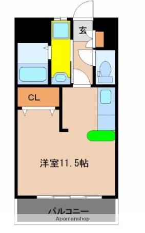 カーサヴェルデ(ワンルーム/3階)の間取り写真