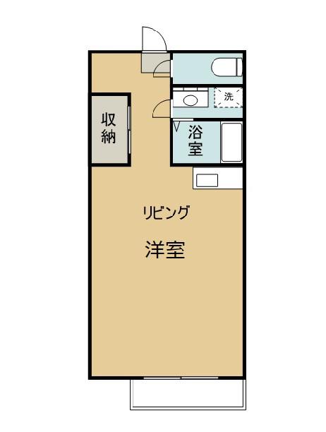 コーポタンポポ(ワンルーム/2階)の間取り写真