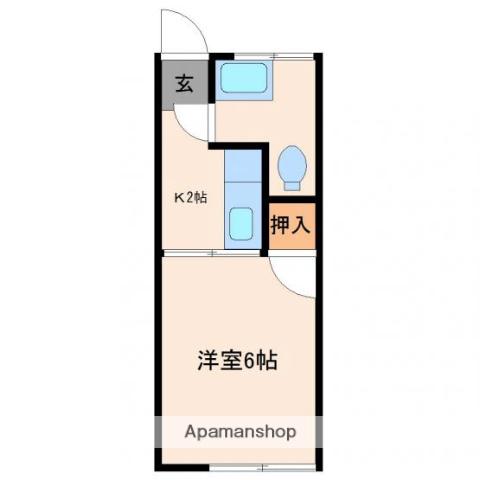 大和荘(ワンルーム/2階)の間取り写真