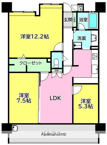 プレミスト宮崎アクアリゾート(3LDK/14階)の間取り写真