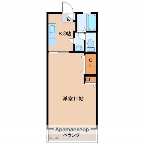 シャインヒルズ(1K/2階)の間取り写真