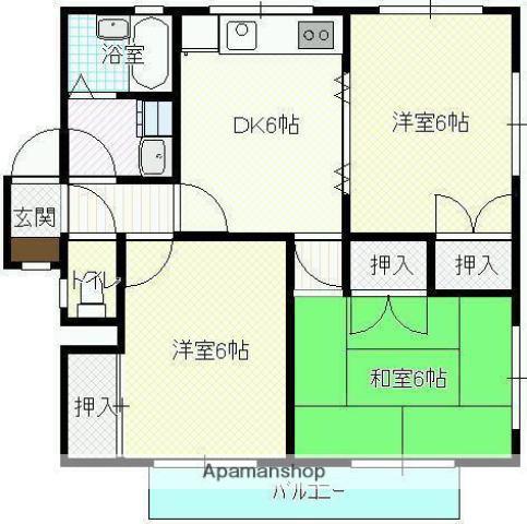 メゾンOGAWA(3DK/3階)の間取り写真