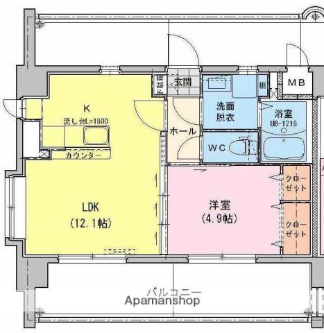 MIRAIO TERRACE(1LDK/2階)の間取り写真
