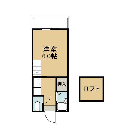 A-STEP恒久(1K/2階)の間取り写真