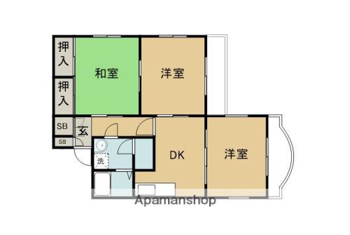 リバータウン錦本(3DK/7階)の間取り写真