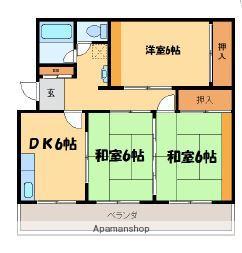 崎原第1マンション(3DK/4階)の間取り写真