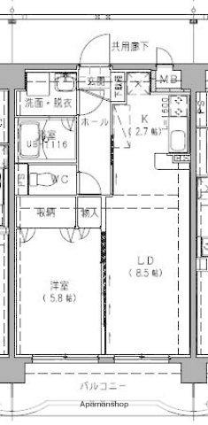 フルールY&A(1LDK/2階)の間取り写真