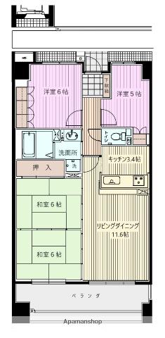 サーパス神宮北(4LDK/7階)の間取り写真