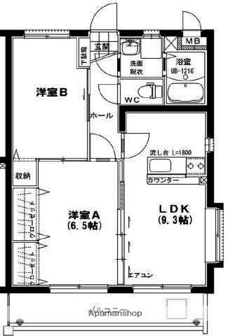 グランデュオ・日向(2LDK/2階)の間取り写真