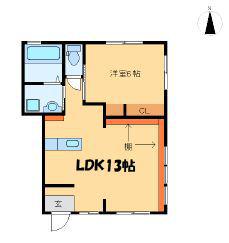 アヴァンティ吉村(1LDK/1階)の間取り写真