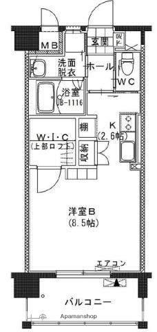ステーションヒルズ(ワンルーム/7階)の間取り写真