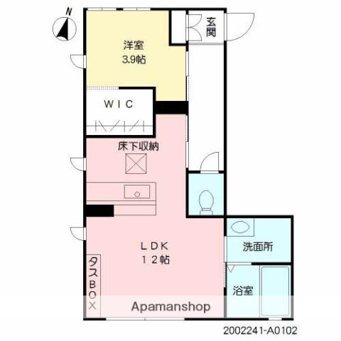 クオレール堀川(1LDK/1階)の間取り写真