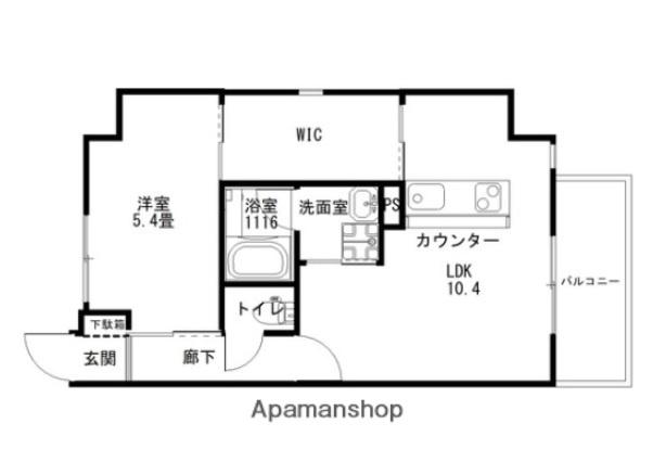 KO OLINA UKINOJO(1LDK/6階)の間取り写真