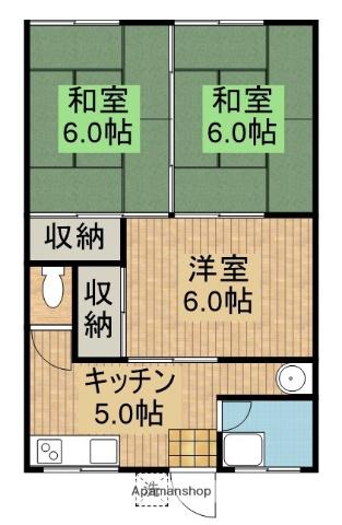 椎谷コーポ(3K/1階)の間取り写真