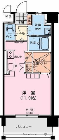 SUNLIGHT 春日(ワンルーム/5階)の間取り写真