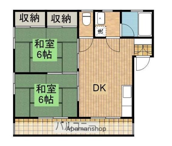 ミサキビル(2DK/1階)の間取り写真