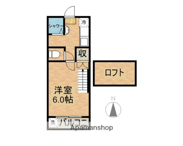ラビパレス(1K/2階)の間取り写真