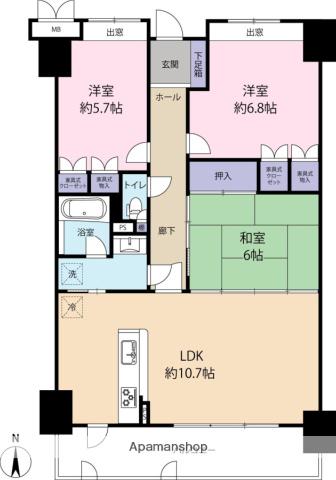 サーパス文化の森(3LDK/3階)の間取り写真