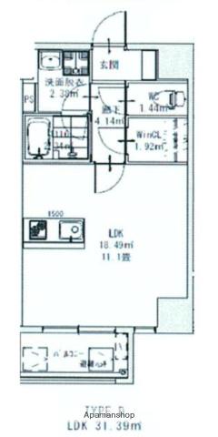 ロダン広島通(ワンルーム/3階)の間取り写真