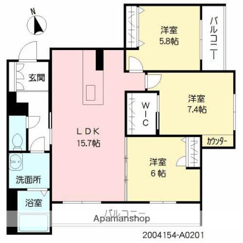 シャーメゾン出来島(3LDK/2階)の間取り写真