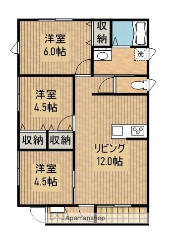 宮崎空港線 田吉駅 徒歩12分 1階建 築5年(3LDK)の間取り写真