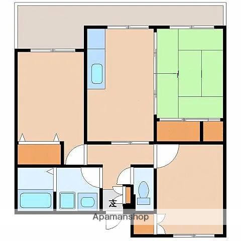 フォンティーヌⅡ(3DK/2階)の間取り写真