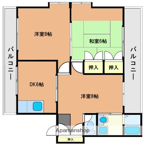 リバータウン日ノ出(3DK/1階)の間取り写真