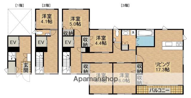 アリシア イン 西池(5LDK/3階)の間取り写真