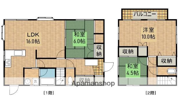 日豊本線 日向住吉駅 徒歩12分 2階建 築38年(3LDK)の間取り写真