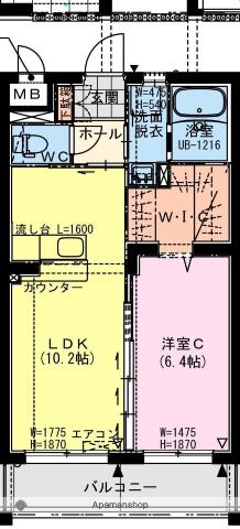 VILLAGE SITTA(1LDK/2階)の間取り写真
