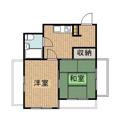 桂ビル(2K/5階)の間取り写真