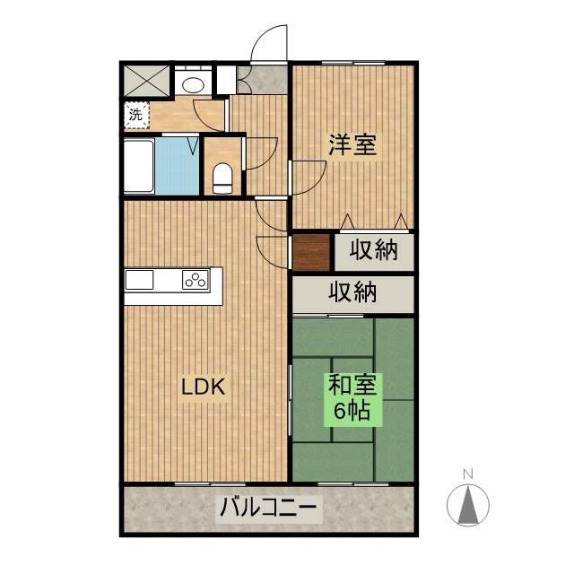 コスモマンション星倉(2LDK/4階)の間取り写真
