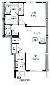 PREMOS A棟(1LDK/1階)の間取り写真