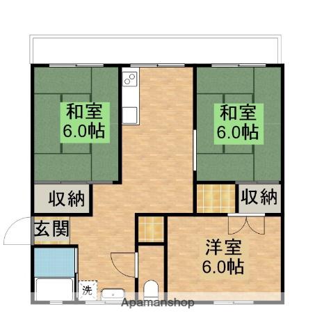山本第一マンション(3DK/4階)の間取り写真