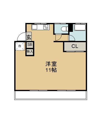 柳コーポ(ワンルーム/3階)の間取り写真